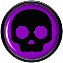Load image into Gallery viewer, 0G Purple Black Simple Skull Black Acrylic Saddle Plug Set by Onyx O
