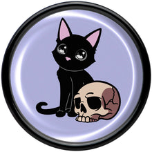 将图片加载到图库查看器，0G Skull Cat Black Acrylic Saddle Plug Set by Onyx O
