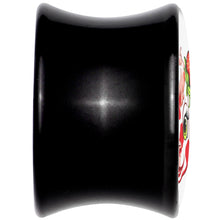 Load image into Gallery viewer, Stawberry Cow Black Acrylic Saddle Plug Set 8mm to 20mm by Onyx O
