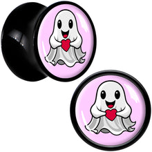 Load image into Gallery viewer, Valentine Sweet Ghost Black Acrylic Saddle Plug Set by Onyx O
