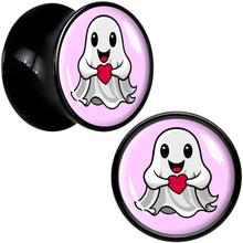 Load image into Gallery viewer, Valentine Sweet Ghost Black Acrylic Saddle Plug Set by Onyx O
