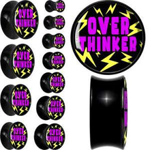 Load image into Gallery viewer, Over Thinker Impact Black Acrylic Saddle Plug Set by Onyx O

