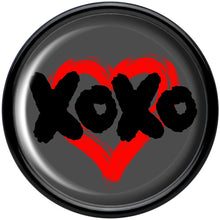 Load image into Gallery viewer, 0G XOXO Heart Black Acrylic Saddle Plug Set by Onyx O
