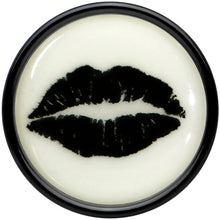 Load image into Gallery viewer, Black Acrylic Lipstick Kiss Glow in Dark Double Flare Plug Set by Onyx O
