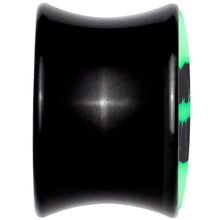 Load image into Gallery viewer, Black Acrylic Lipstick Kiss Glow in Dark Double Flare Plug Set by Onyx O
