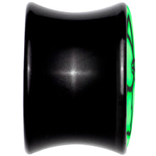 Load image into Gallery viewer, Glow in the Dark Kitty Cat Black Acrylic Saddle Plug Set 8mm to 20mm by Onyx O
