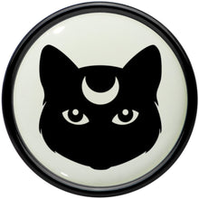 Load image into Gallery viewer, Glow in the Dark Mystic Kitty Cat Black Acrylic Saddle Plug Set by Onyx O
