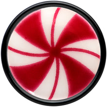 Load image into Gallery viewer, Black Acrylic Peppermint Candy Glow in Dark Double Flare Plug Set by Onyx O
