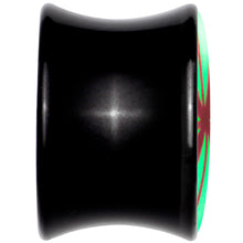 Load image into Gallery viewer, Black Acrylic Peppermint Candy Glow in Dark Double Flare Plug Set by Onyx O
