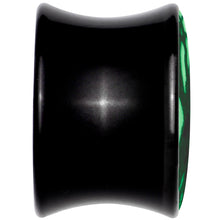 Load image into Gallery viewer, Black Acrylic Tree Of Life Glow in the Dark Double Flare Plug Set by Onyx O
