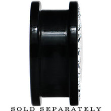 Load image into Gallery viewer, Black Acrylic Custom Photo Gem Screw Fit Plug - buy 2 for a pair
