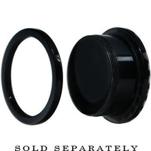 Load image into Gallery viewer, Black Acrylic Custom Photo Gem Screw Fit Plug - buy 2 for a pair
