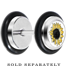 Load image into Gallery viewer, Stainless Steel Yellow SunFlower Cheater Plug
