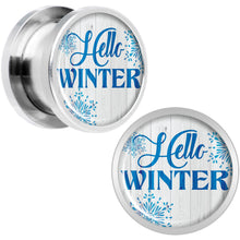 Load image into Gallery viewer, Hello Winter Snowflake Screw Fit Plug Set Sizes 8mm to 20mm
