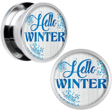 Load image into Gallery viewer, Hello Winter Snowflake Screw Fit Plug Set Sizes 8mm to 20mm
