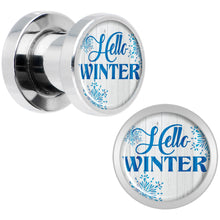Load image into Gallery viewer, Hello Winter Snowflake Screw Fit Plug Set Sizes 8mm to 20mm
