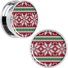 Load image into Gallery viewer, Red Green Christmas Sweater Screw Fit Plug Set Sizes 5mm to 20mm

