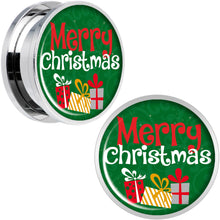 Load image into Gallery viewer, Merry Christmas Presents Screw Fit Plug Set Sizes 6mm to 20mm
