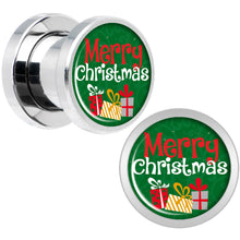 Load image into Gallery viewer, Merry Christmas Presents Screw Fit Plug Set Sizes 6mm to 20mm
