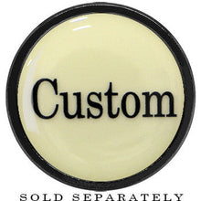 Load image into Gallery viewer, Custom Personalized Glow in the Dark Screw Fit Plug in Anodized Black Titanium - buy 2 for a pair
