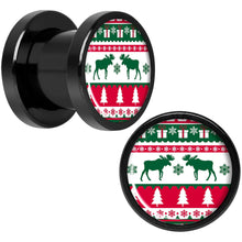 Load image into Gallery viewer, Ugly Christmas Sweater Black Screw Fit Plug Set Sizes 6mm to 20mm
