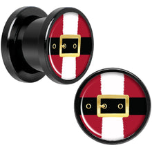 Load image into Gallery viewer, Christmas Santa Suit Black Screw Fit Plug Set Sizes 5mm to 20mm
