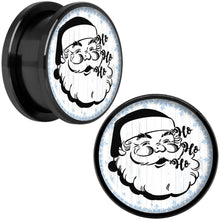 Load image into Gallery viewer, Christmas Retro Santa Ho Ho Ho Black Screw Fit Plug Set Sizes 5mm to 20mm
