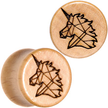 Load image into Gallery viewer, Organic Beechwood Geometric Unicorn Saddle Plug Set 0G to 25mm
