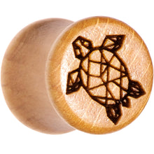 Load image into Gallery viewer, Organic Beechwood Geometric Turtle Saddle Plug Sett 0G to 25mm
