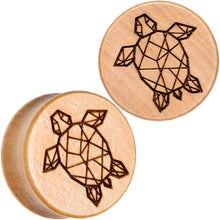 Load image into Gallery viewer, Organic Beechwood Geometric Turtle Saddle Plug Sett 0G to 25mm
