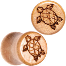 Load image into Gallery viewer, Organic Beechwood Geometric Turtle Saddle Plug Sett 0G to 25mm
