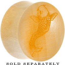 Load image into Gallery viewer, Organic Crocodile Wood Koi Fish Saddle Plug
