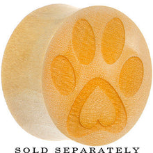Load image into Gallery viewer, Organic Crocodile Wood Pet Love Paw Print Saddle Plug
