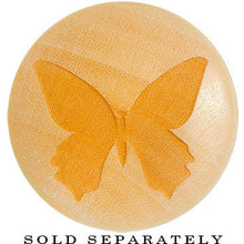 Load image into Gallery viewer, Organic Crocodile Wood Butterfly Saddle Plug
