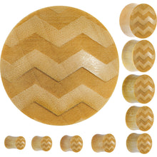 将图片加载到图库查看器，Organic Crocodile Wood Chevron Pattern Saddle Plug
