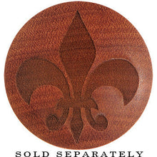 Load image into Gallery viewer, Organic Sawo Wood Fleur de Lis Saddle Plug
