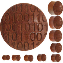 将图片加载到图库查看器，Organic Sawo Wood Binary Code Saddle Plug
