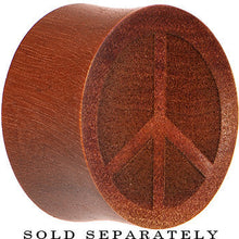 Load image into Gallery viewer, Organic Sawo Wood Peace Sign Saddle Plug
