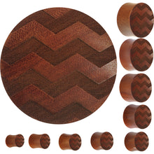 Load image into Gallery viewer, Organic Sawo Wood Chevron Pattern Saddle Plug
