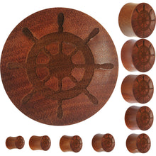 Load image into Gallery viewer, Organic Sawo Wood Captain's Wheel Saddle Plug
