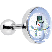 Load image into Gallery viewer, 16G Snow Globe Snowman Tragus Cartilage Earring
