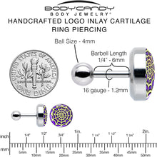 Load image into Gallery viewer, 16G 1/4 Two Tone Spider Web Tragus Cartilage Earring by Onyx O
