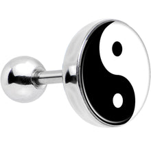 Load image into Gallery viewer, 16G Black and White Yin Yang Tragus Cartilage Earring
