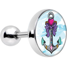 将图片加载到图库查看器，Girly Girl Love Heart Nautical Anchor Cartilage Earring
