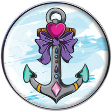 将图片加载到图库查看器，Girly Girl Love Heart Nautical Anchor Cartilage Earring
