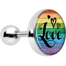 Load image into Gallery viewer, Rainbow Wooden Love Pride Flag Tragus Cartilage Earring
