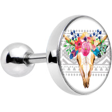 Load image into Gallery viewer, 16G 1/4 Watercolor Flower Animal Skull Tragus Cartilage Earring
