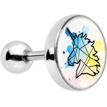 Load image into Gallery viewer, 16G 1/4 Watercolor Geometric Unicorn Tragus Cartilage Earring
