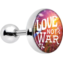 Load image into Gallery viewer, 16G 1/4 Love Not War Tragus Cartilage Earring
