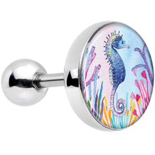Load image into Gallery viewer, 16G 1/4 Watercolor Seahorse Tragus Cartilage Earring
